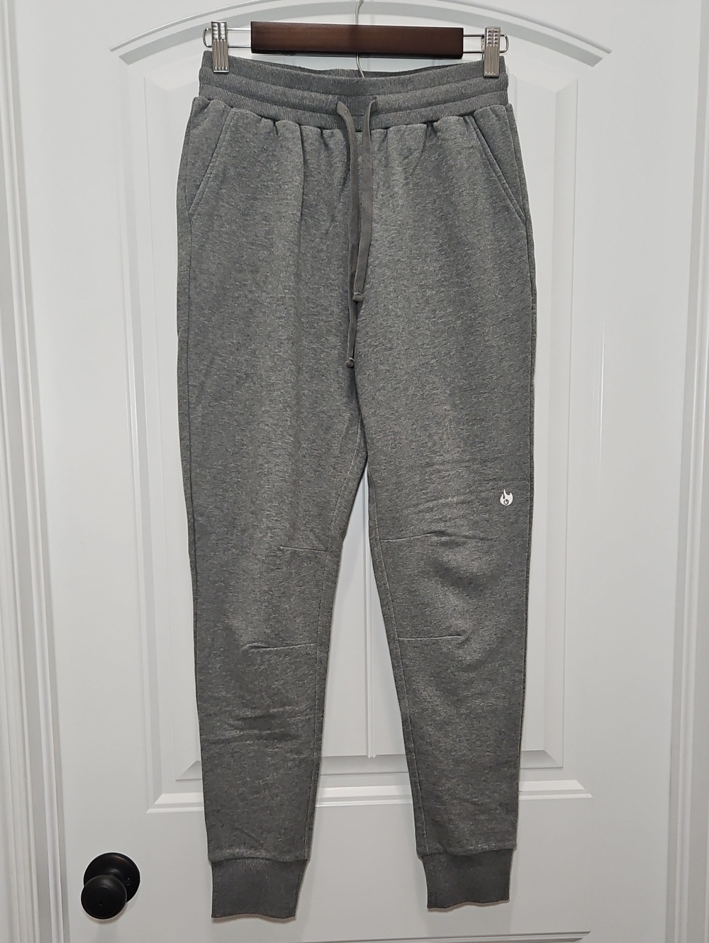 Men's Gray Fleece Jogger Pants with Drawstring Waist